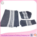 Acrylic fabric kintted scarf hat and gloves set